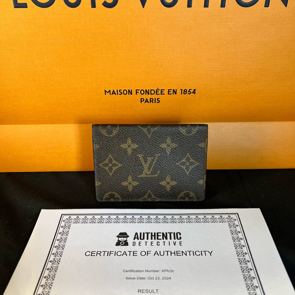 Louis Vuitton Monogram Porte 2 Cartes Vertical Pass Case ID Holder w/COA A108 - Picture 3 of 14